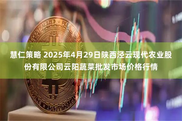 慧仁策略 2025年4月29日陕西泾云现代农业股份有限公司云阳蔬菜批发市场价格行情