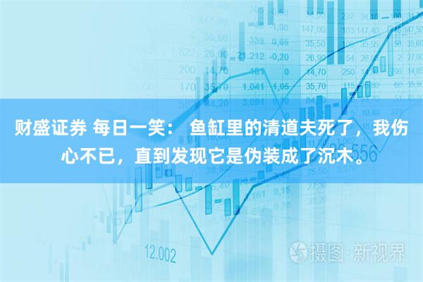 财盛证券 每日一笑： 鱼缸里的清道夫死了，我伤心不已，直到发现它是伪装成了沉木。